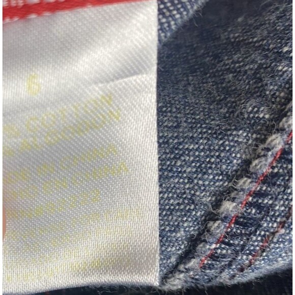 Hello Kitty Girls Denim Dress Size 6 Blue Polka Dot Pink Belt Embroidered READ - Picture 9 of 10